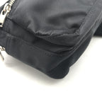 Black Waist Pouch With Zippered Compartments