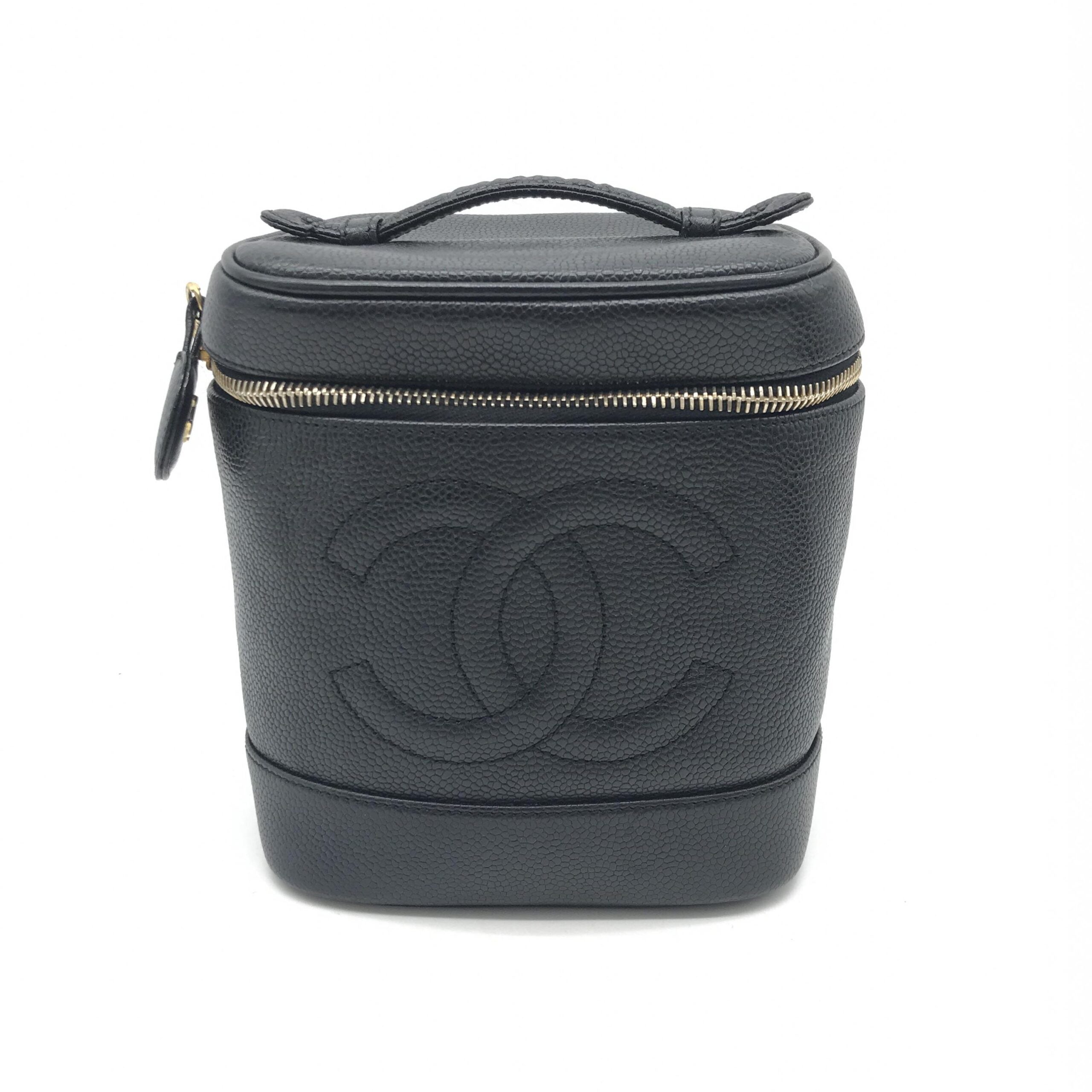 Caviar Leather Vanity Handbag In Black