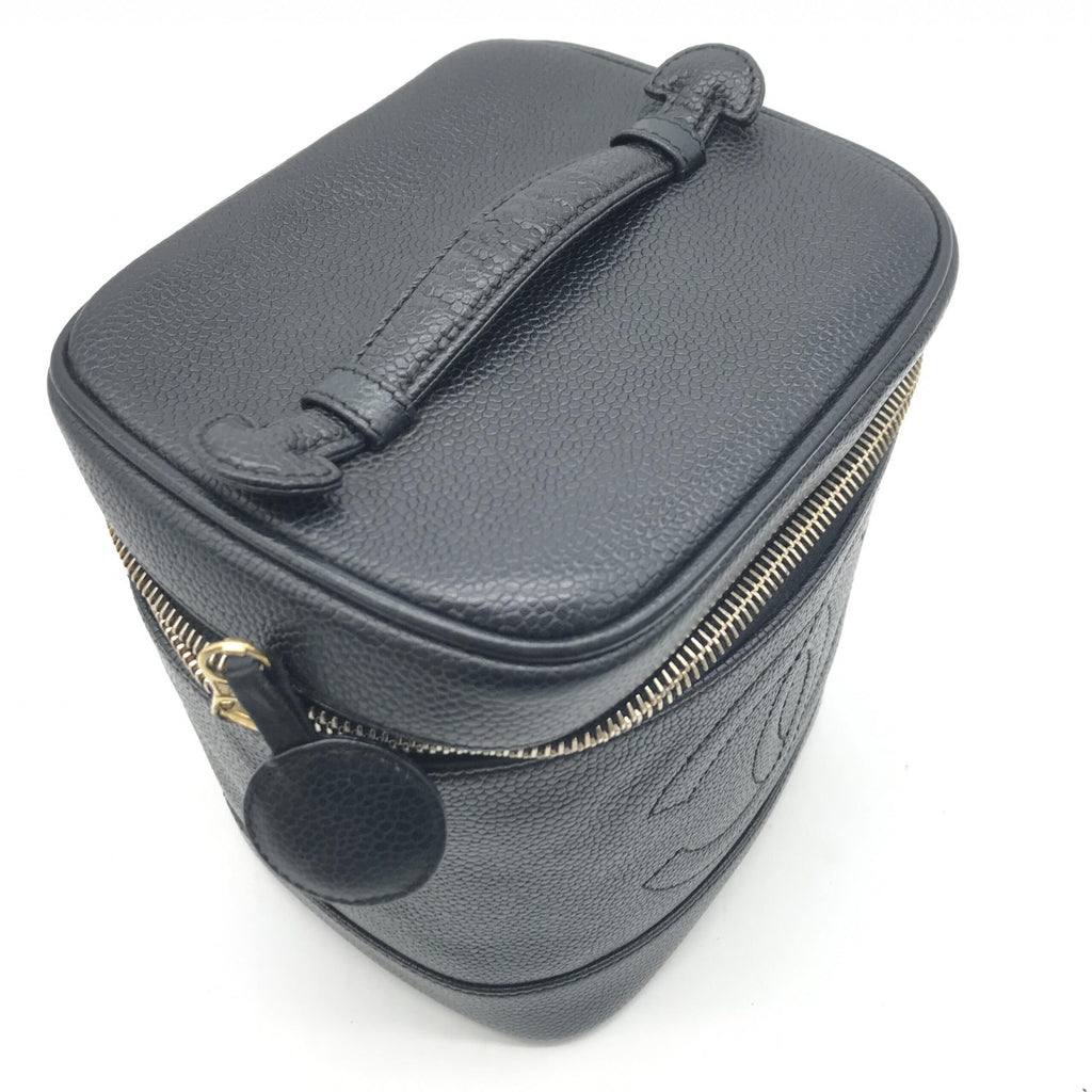 Caviar Leather Vanity Handbag In Black