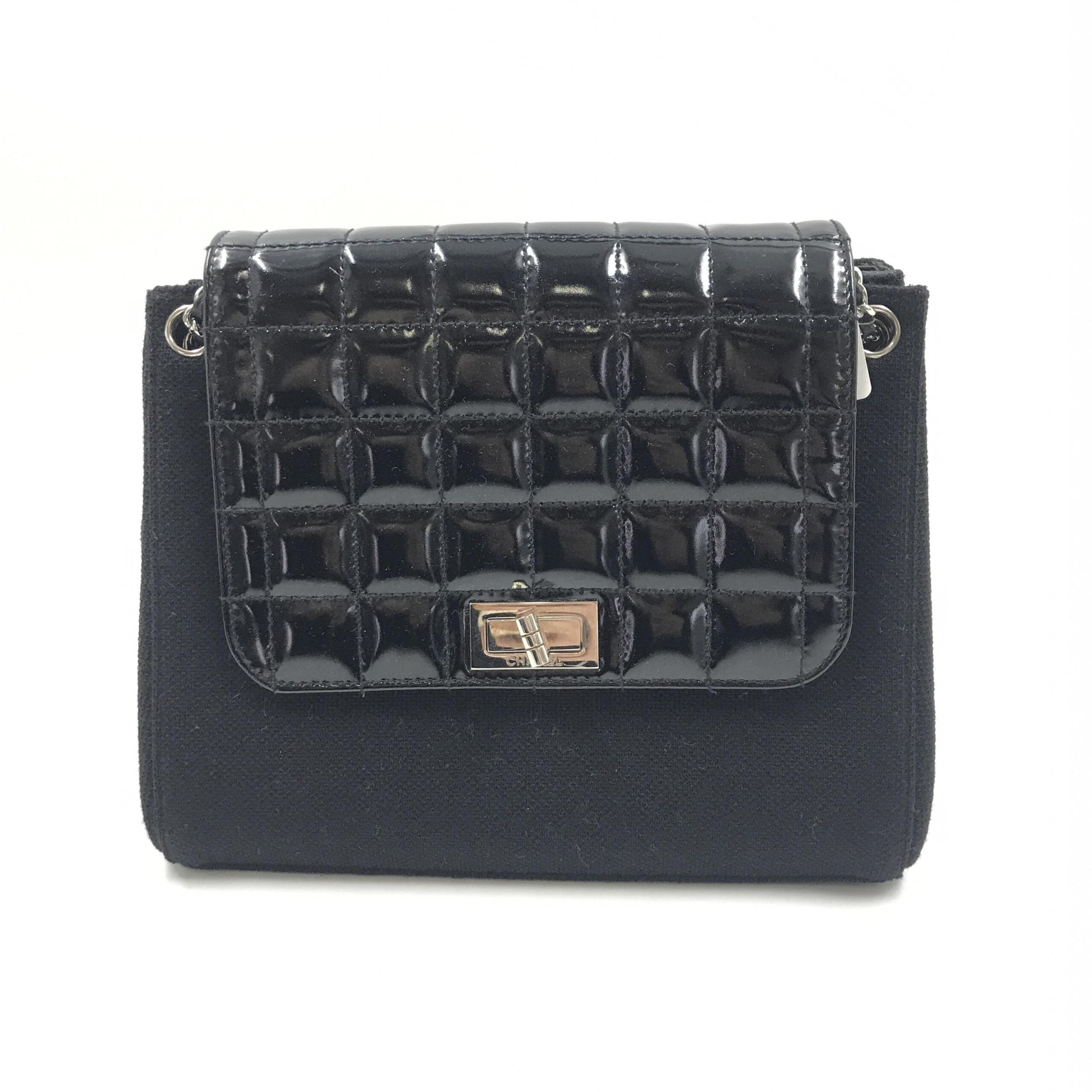 Chocolate Bar Patent Leather Shoulder Bag