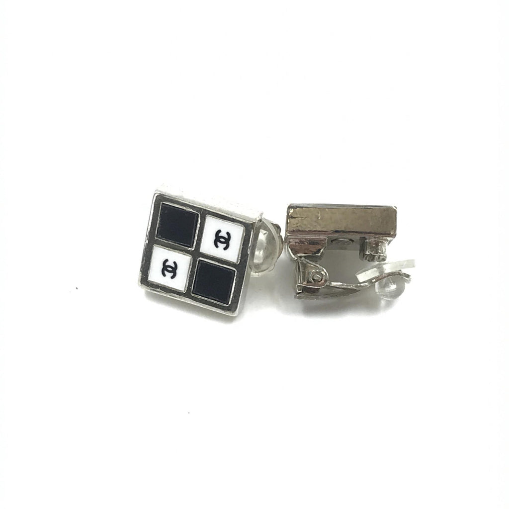 Coco Mark Earrings Black/White/Silver