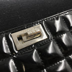 Chocolate Bar Patent Leather Shoulder Bag