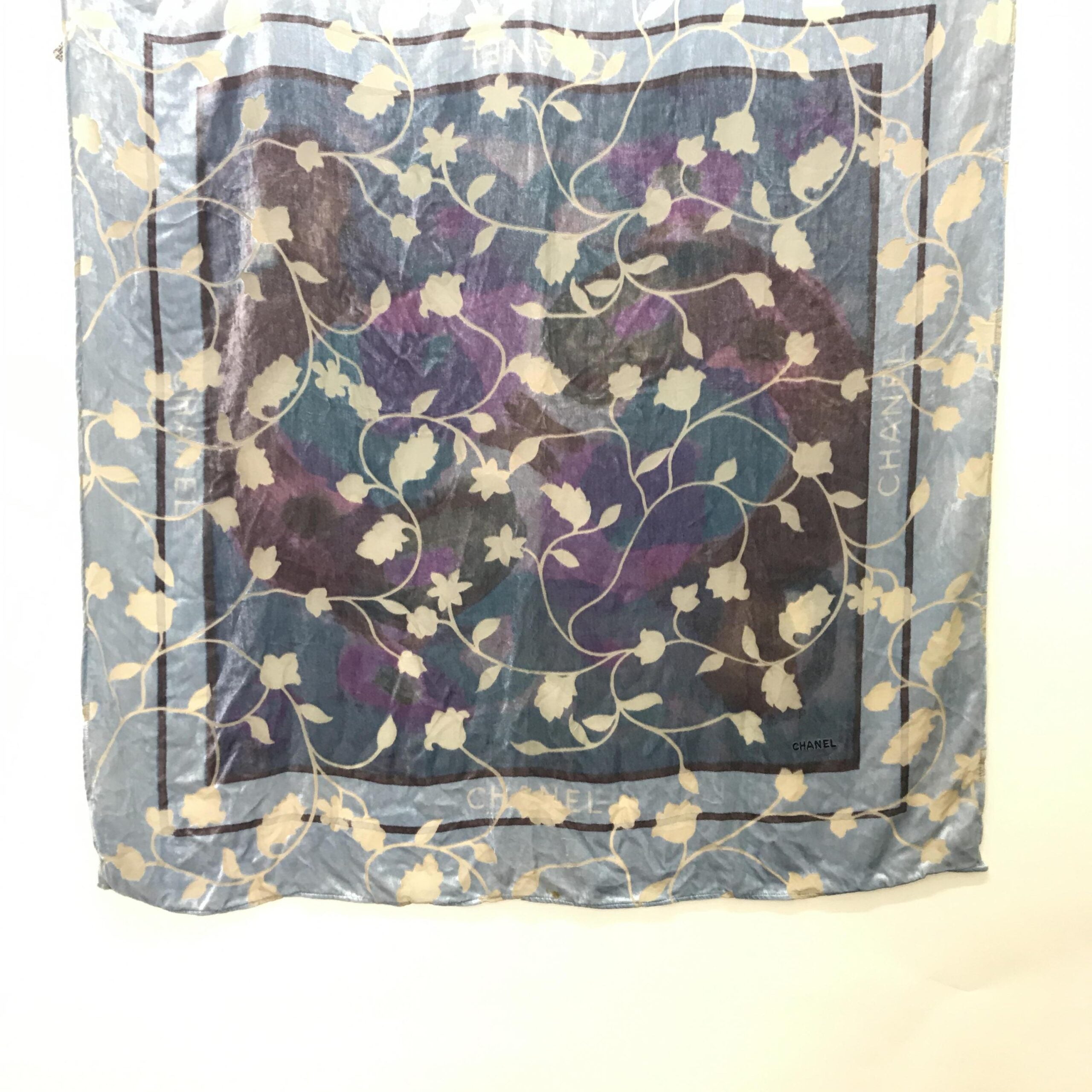 Chanel Silk Scarf: Abstract Floral Design