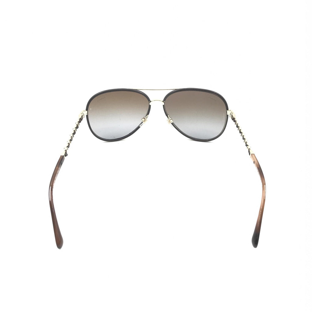 Gold And Black Polarized Aviator Sunglasses