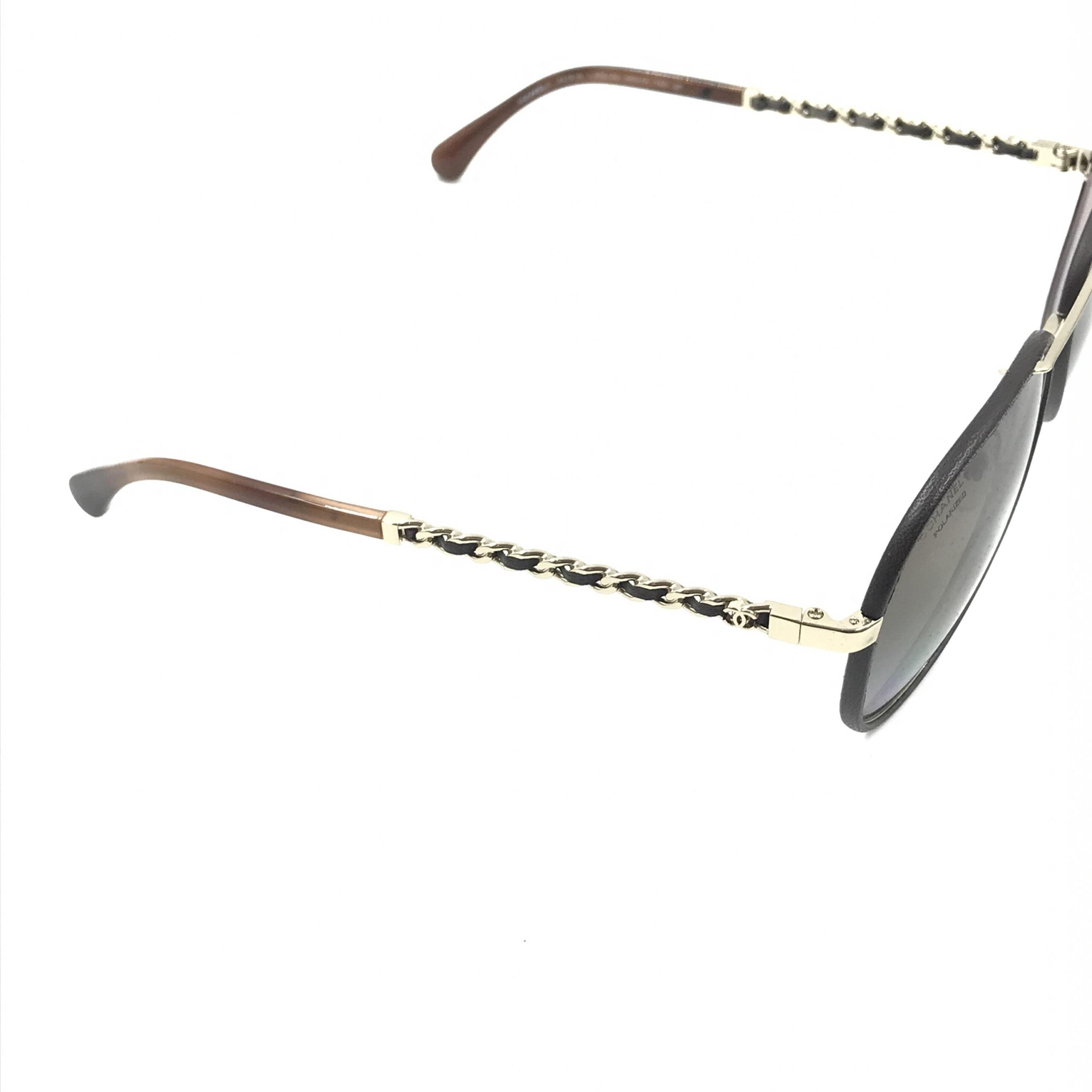 Gold And Black Polarized Aviator Sunglasses