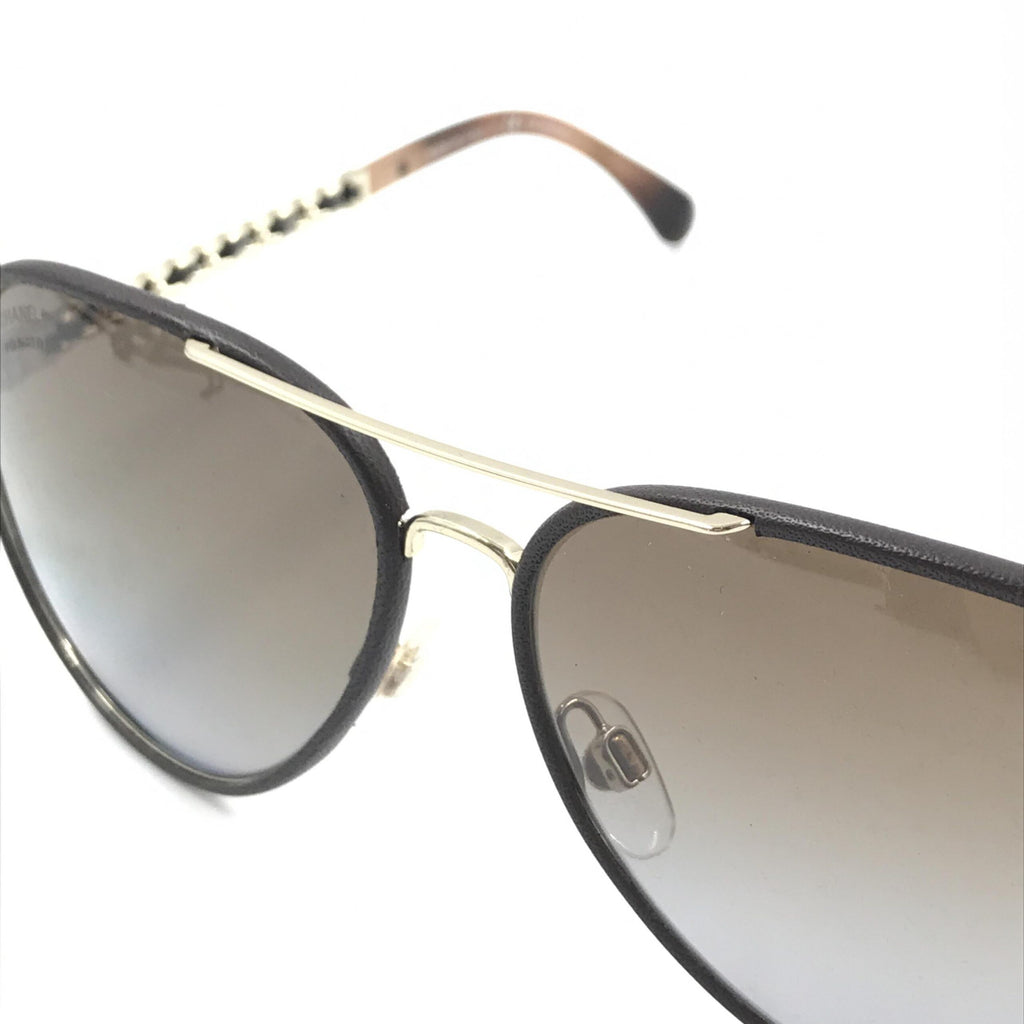 Gold And Black Polarized Aviator Sunglasses