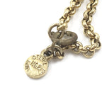 Gold Plated Chain Bracelet With Logo Charm