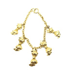 Gold Plated Chain Necklace With Bow Charms