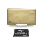 Gold Tone Caviar Leather Bifold Wallet