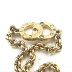 Gold Plated Chain Bracelet With Logo Charm