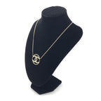 Gold Tone CC Circle Pendant Necklace