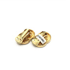 Gold Tone Double Round Motif Earrings