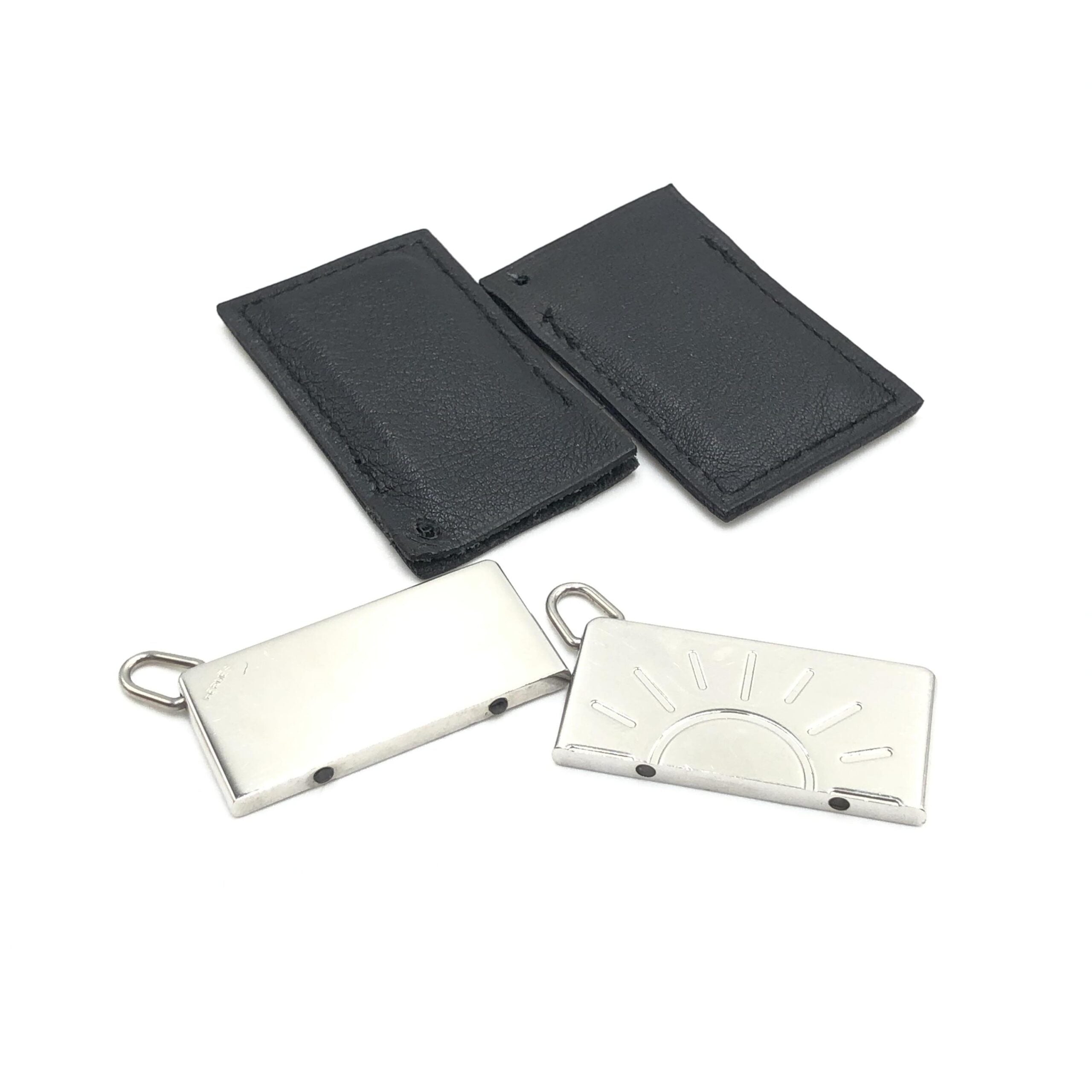 Silver Tone Half Sun Pendant Set