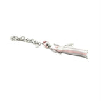 Silver Chain With Pink Ribbon Detail