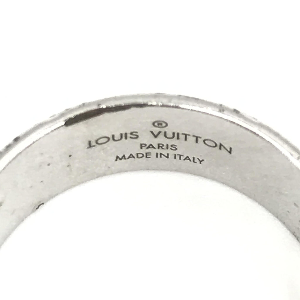 Silver-Tone Monogram Band Ring