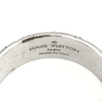 Silver-Tone Monogram Band Ring