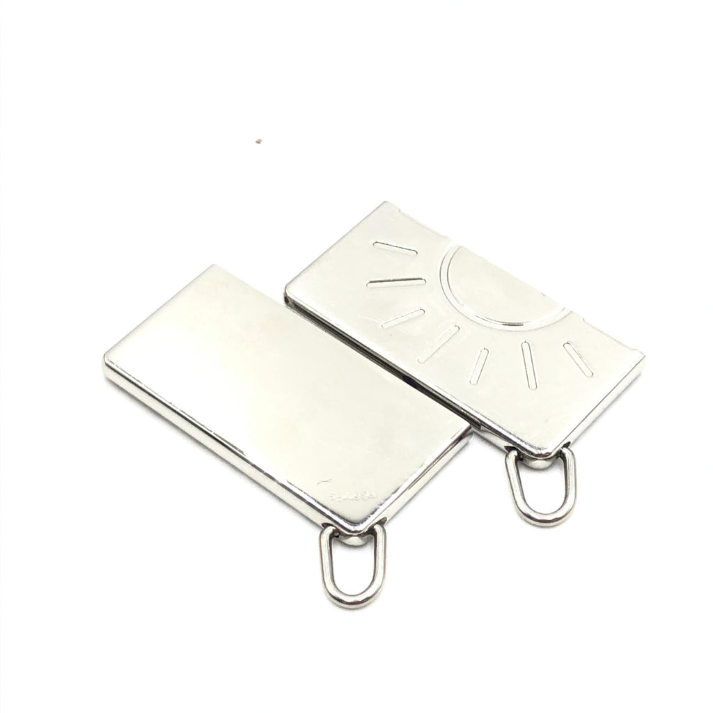 Silver Tone Half Sun Pendant Set