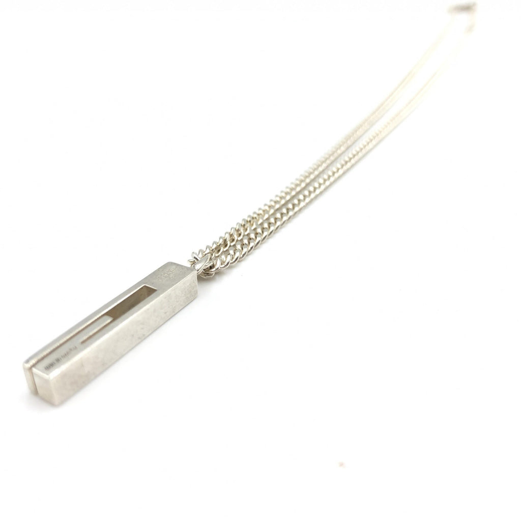 Sterling Silver G Bar Pendant Necklace