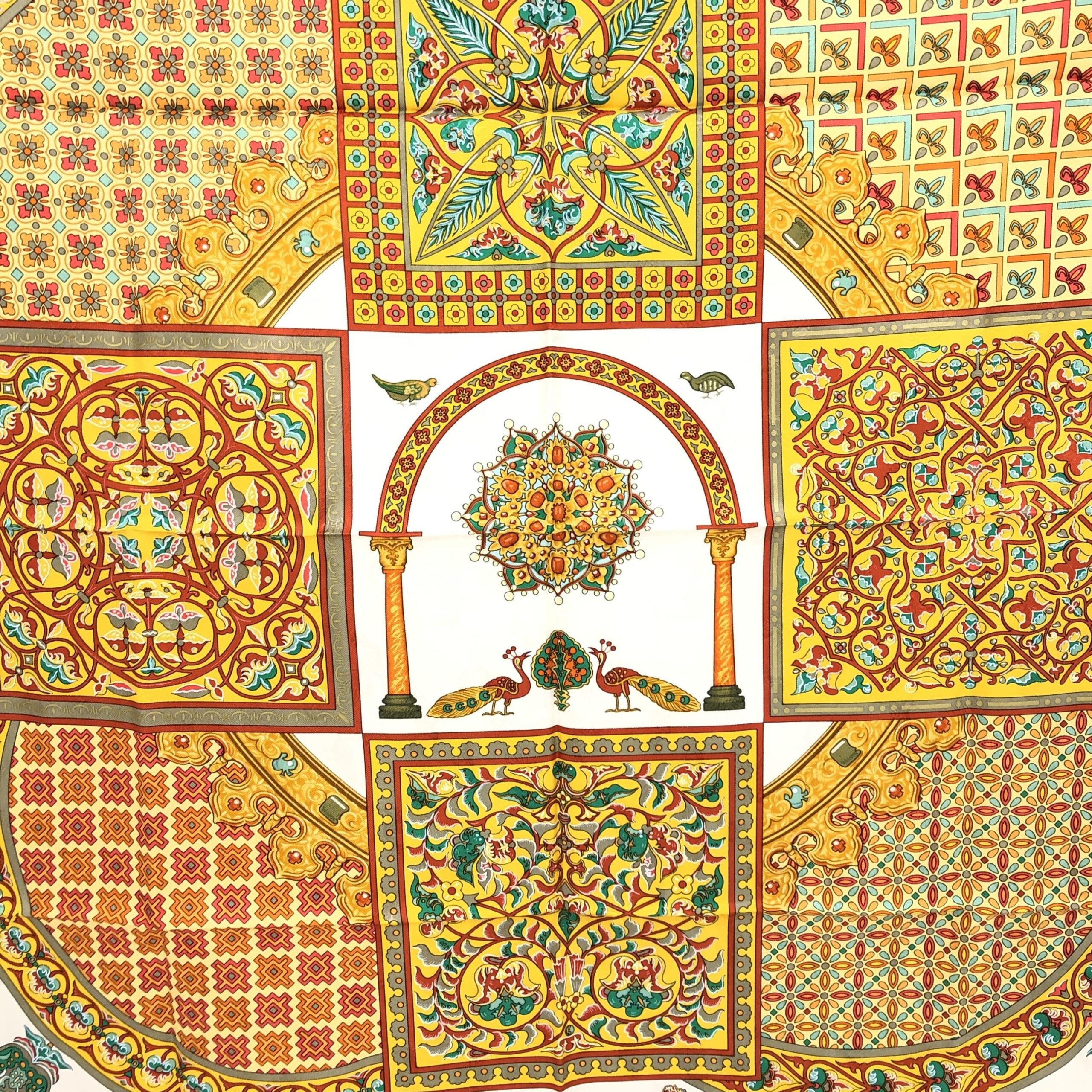 HERMÈS Carre 45 100% Silk Scarf "CIELS BYZANTINS"