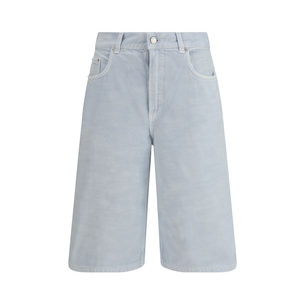 Blue Cotton Bermuda Shorts