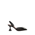 Black Polyester High Heel Pumps