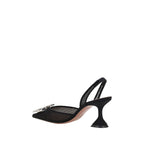 Black Polyester High Heel Pumps
