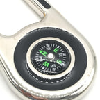 Silver Metal Compass Charm Keychain