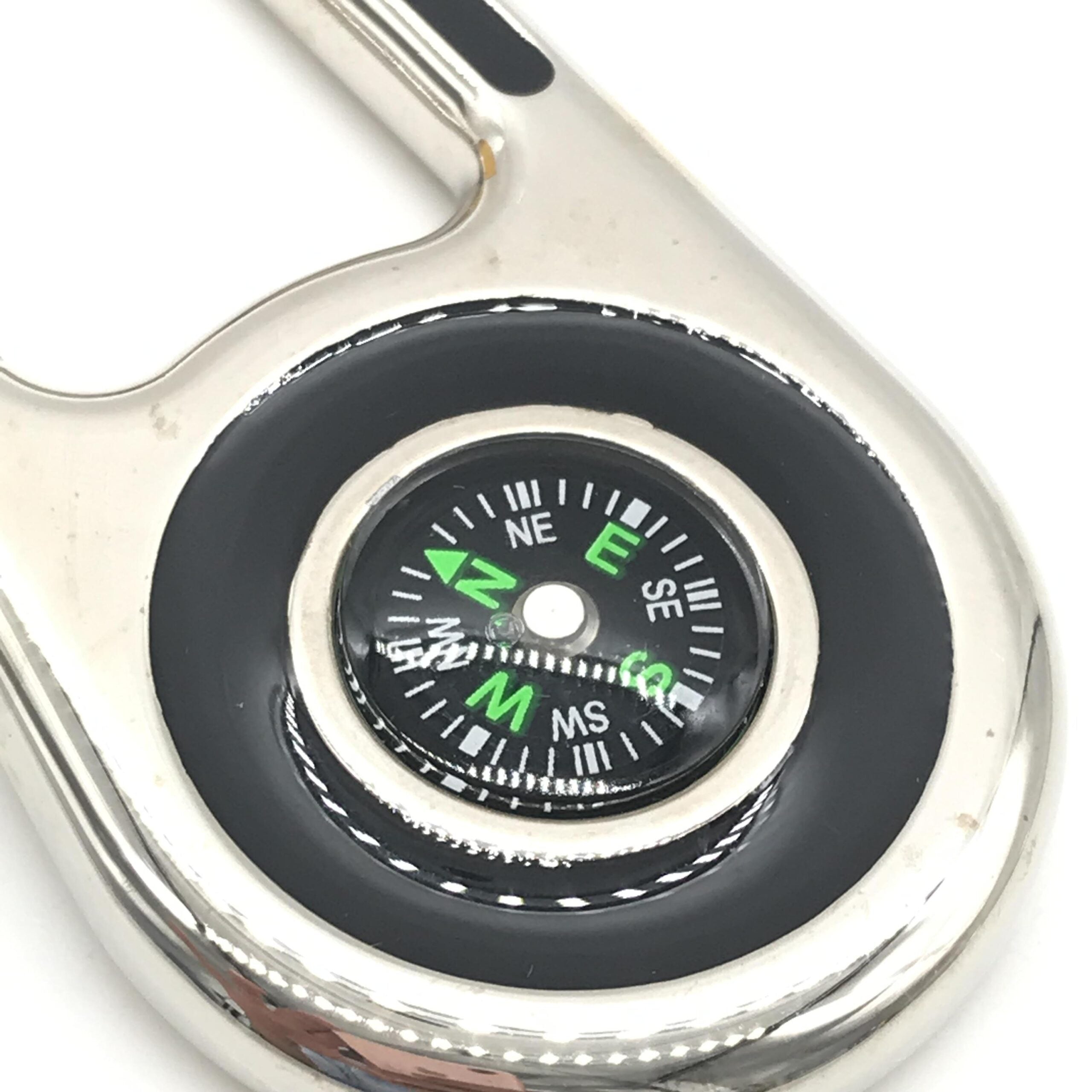 Silver Metal Compass Charm Keychain