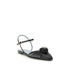Black Calf Leather Bos Taurus Ballet Flats