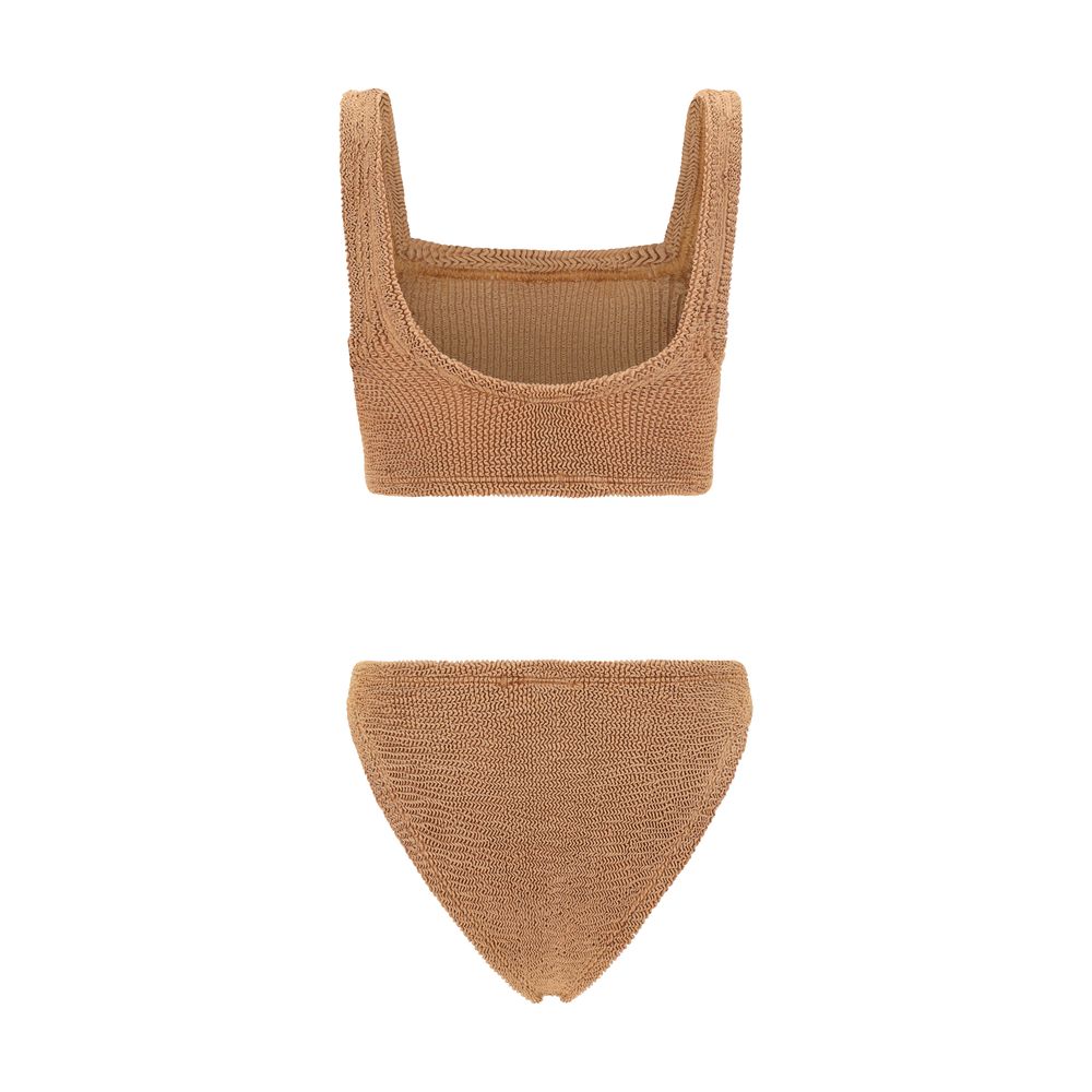 Brown Polyamide One-Piece Swimsuit