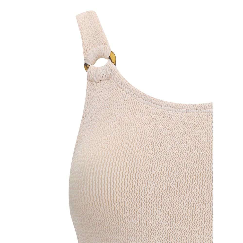 Beige Polyamide One-Piece Swimsuit