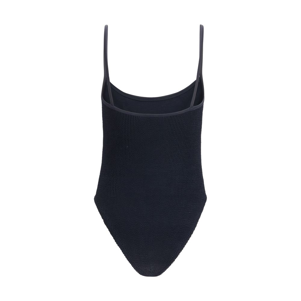 Black Polyamide One-Piece Swimsuit