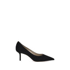 Black Goatskin Mid Heel Pumps