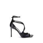Black Calf Leather Bos Taurus Stiletto Heel Sandals