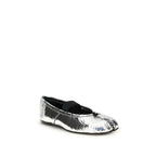Silver Calf Leather Bos Taurus Ballet Flats