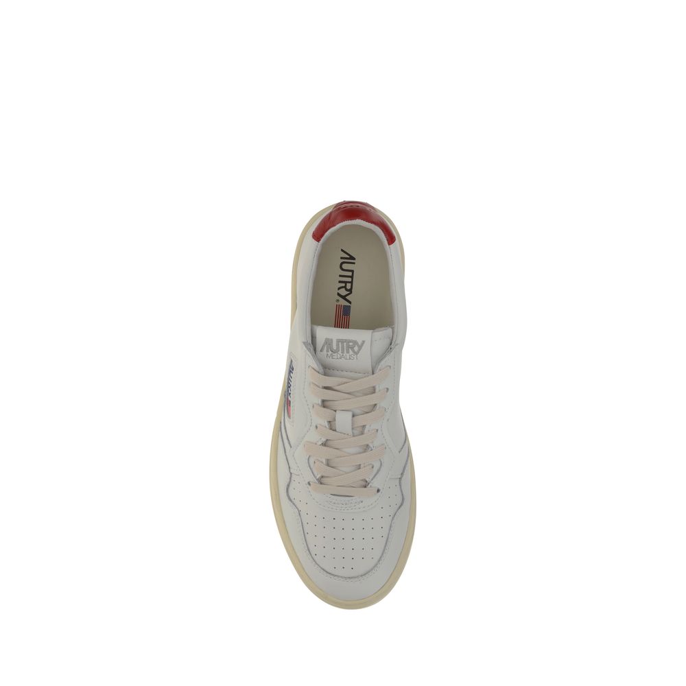 White Calf Leather Bos Taurus Low Top Sneakers