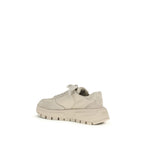 Beige Calf Leather Bos Taurus Athletic Sneakers