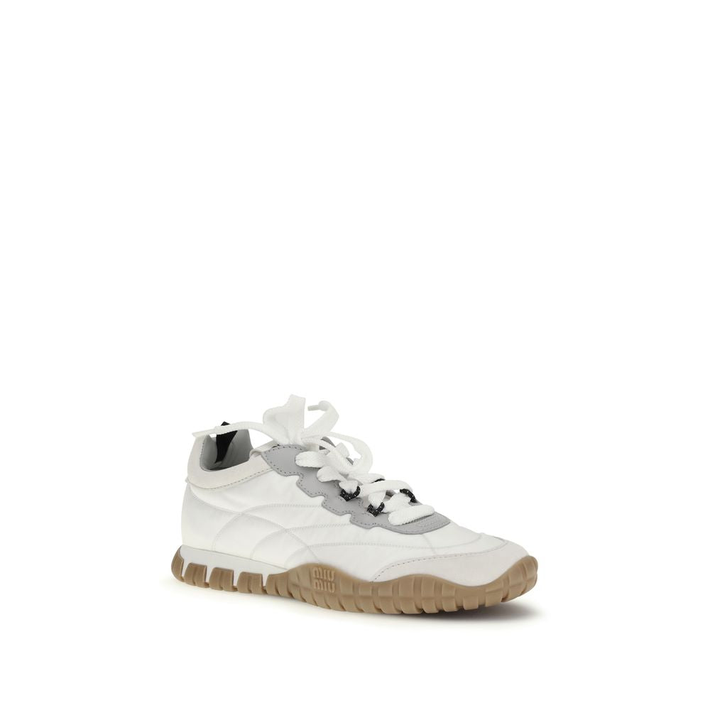 White Polyamide Athletic Sneakers