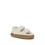 White Calf Leather Bos Taurus Flat Sandals