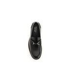 Black Calf Leather Bos Taurus Slip-On Loafers