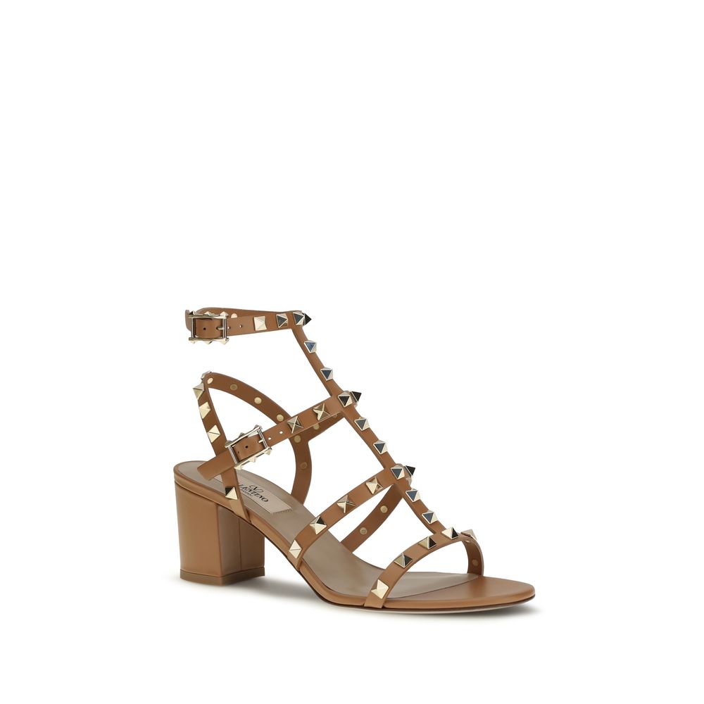 Beige Calf Leather Bos Taurus Strap-On Sandals