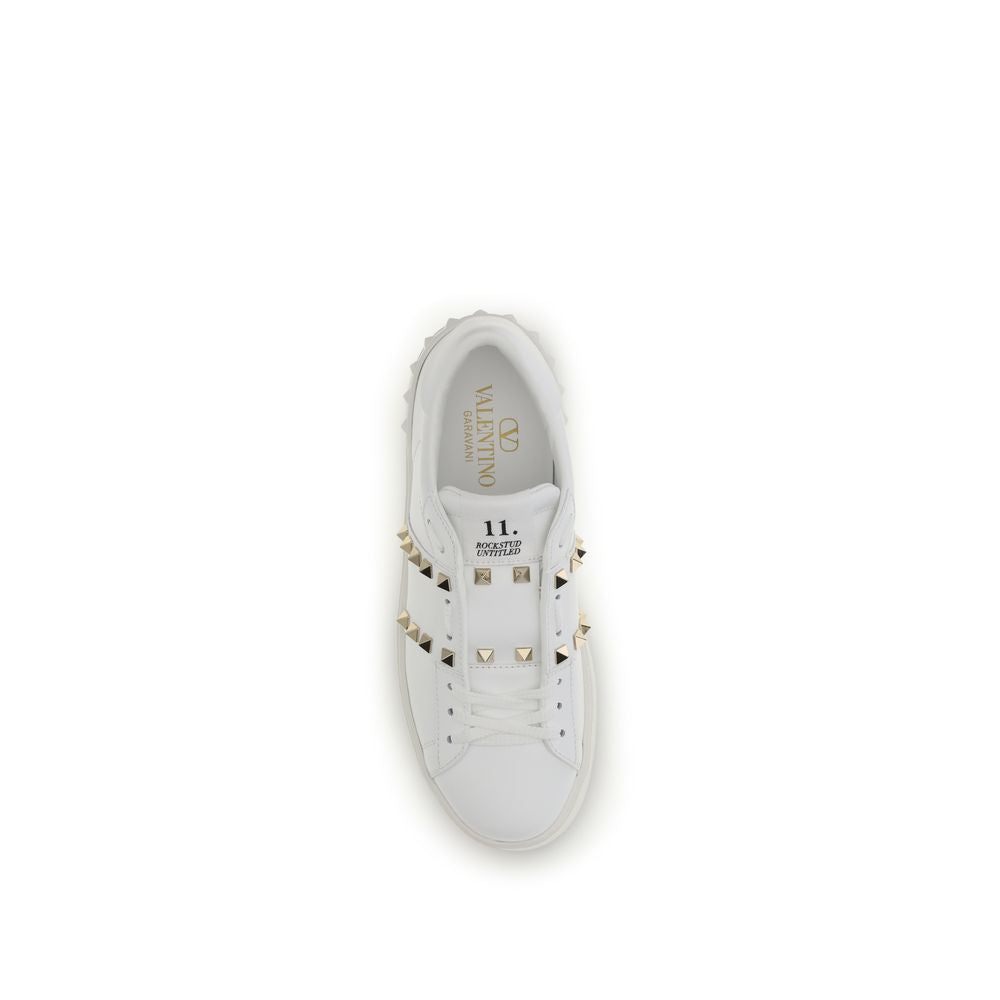 White Calf Leather Bos Taurus Platform Sneakers