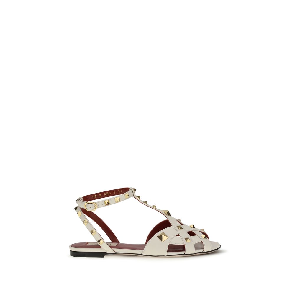 Beige Goatskin Flat Sandals