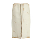 White Calf Leather Bos Taurus Midi Skirt