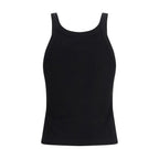 Black Cotton Sleeveles T-Shirt