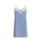 Blue Cotton Casual Dress