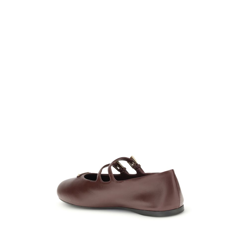 Bordeaux Calf Leather Bos Taurus Ballet Flats