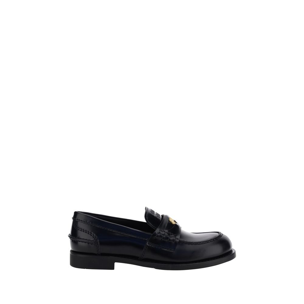 Black Rubber Slip-On Loafers