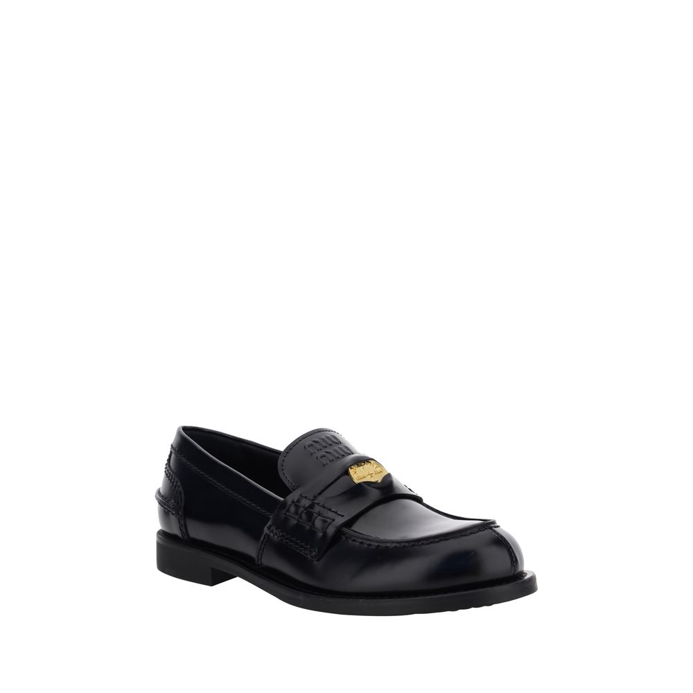 Black Rubber Slip-On Loafers