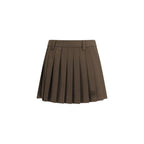 Brown Cotton Mini Skirt
